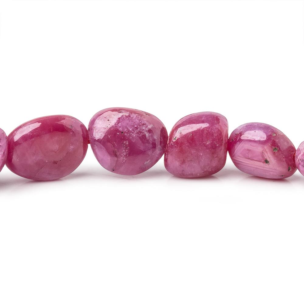 4-9.5mm Ruby Plain Nugget Beads 16 inch 60 pieces - Beadsofcambay.com