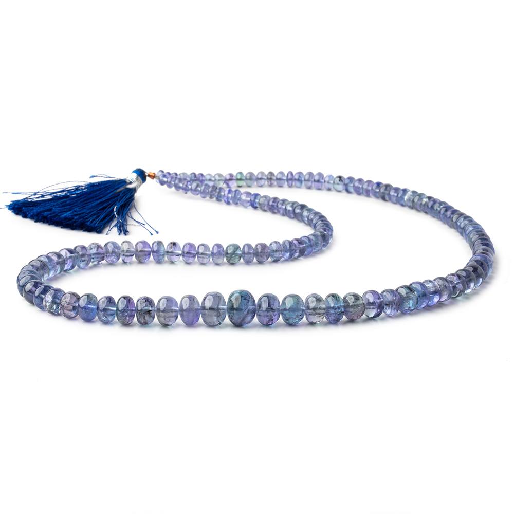 4-9.5mm Tanzanite Plain Rondelle Beads 19 inch 122 pieces AAA - Beadsofcambay.com
