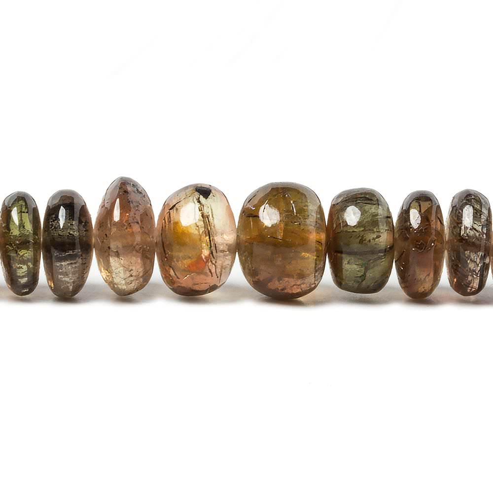 4-9mm Andalusite plain rondelle beads 14 inch 106 pieces - Beadsofcambay.com