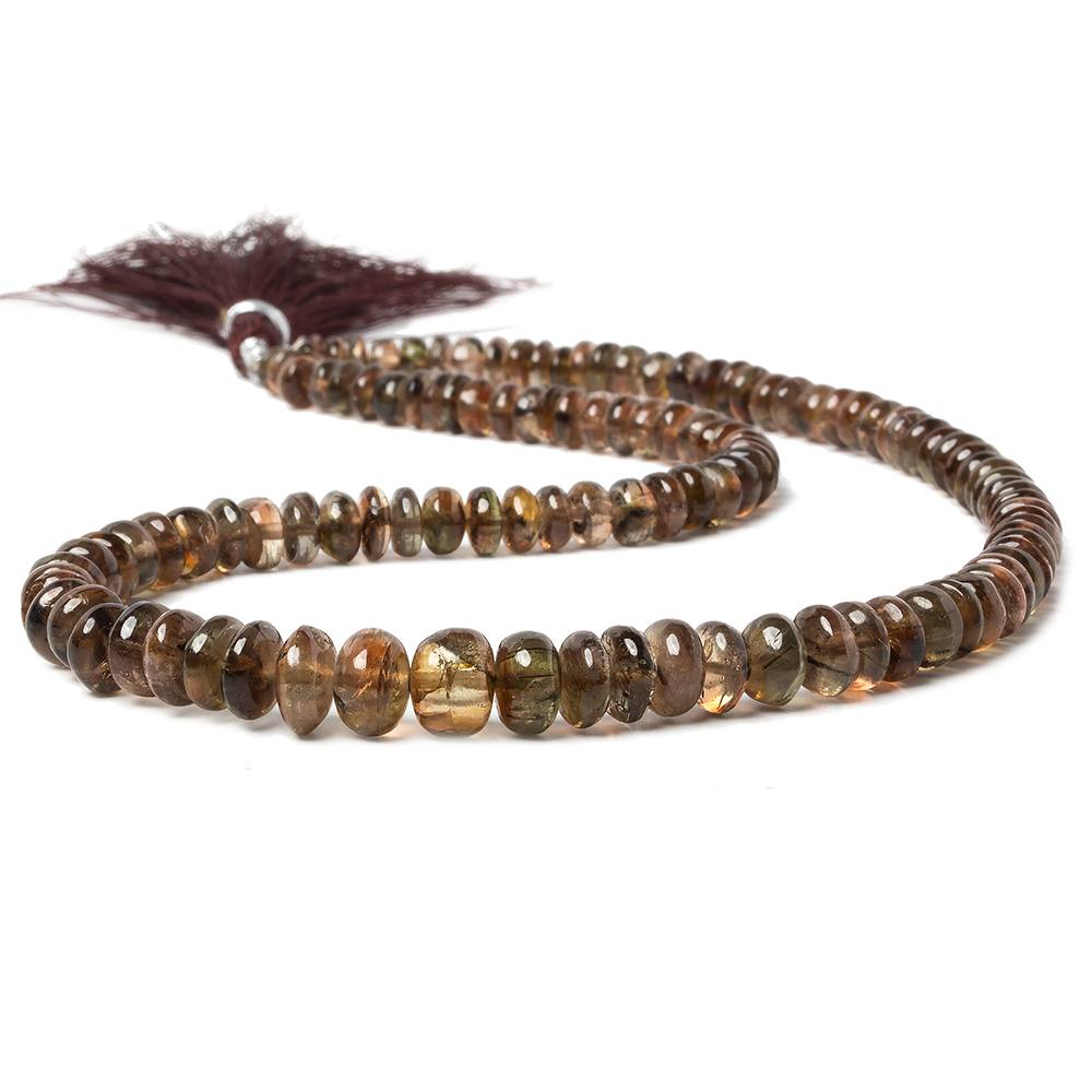4-9mm Andalusite plain rondelle beads 14 inch 106 pieces - Beadsofcambay.com