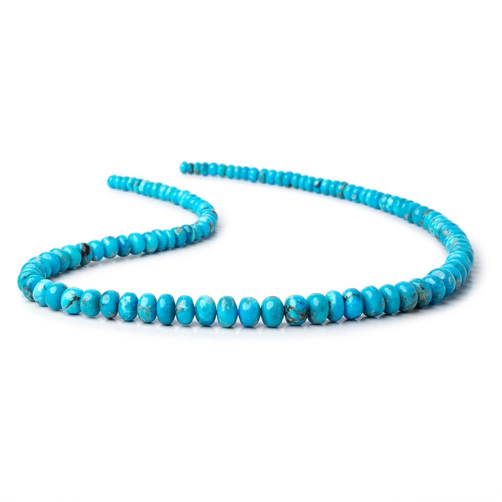 4-9mm Armenian Turquoise Plain Rondelle Beads 20 inch 112 pieces AAA - Beadsofcambay.com