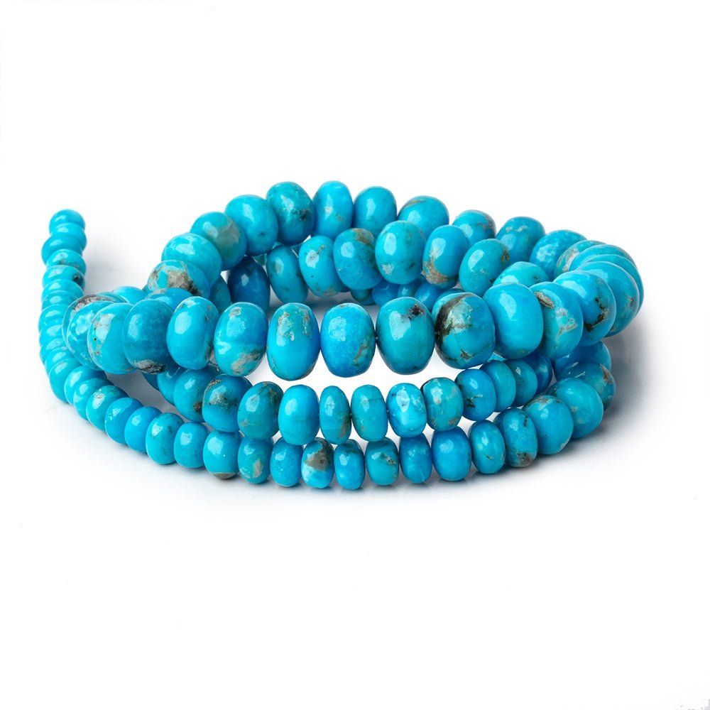 4-9mm Armenian Turquoise Plain Rondelle Beads 20 inch 112 pieces AAA - Beadsofcambay.com