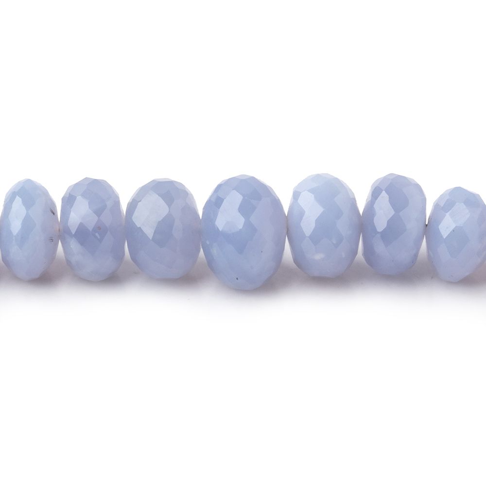 4-9mm Namibian Blue Chalcedony faceted rondelles 18 inch 115 beads AA - Beadsofcambay.com