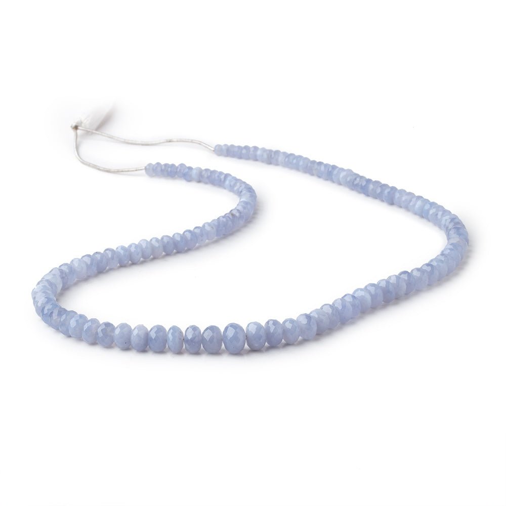 4-9mm Namibian Blue Chalcedony faceted rondelles 18 inch 115 beads AA - Beadsofcambay.com