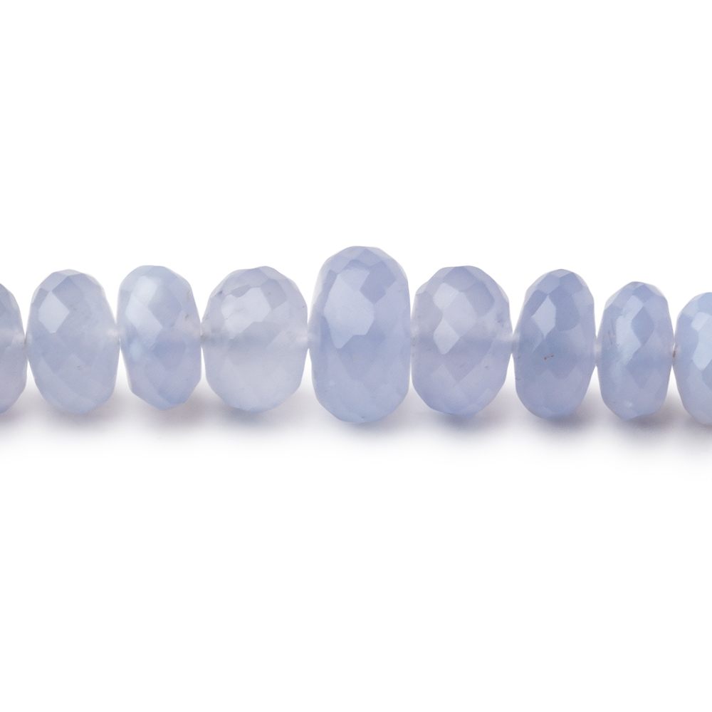 4-9mm Natural Blue Chalcedony faceted rondelle beads 18 inch 145 pieces AA - Beadsofcambay.com