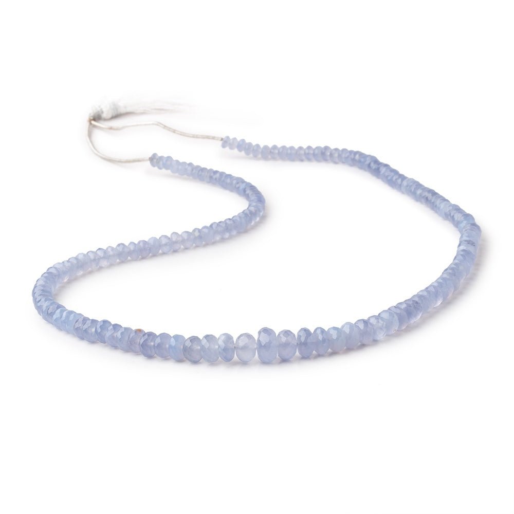 4-9mm Natural Blue Chalcedony faceted rondelle beads 18 inch 145 pieces AA - Beadsofcambay.com