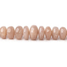4-9mm Peach Moonstone Plain Rondelle Beads 18 inch 124 pieces - Beadsofcambay.com