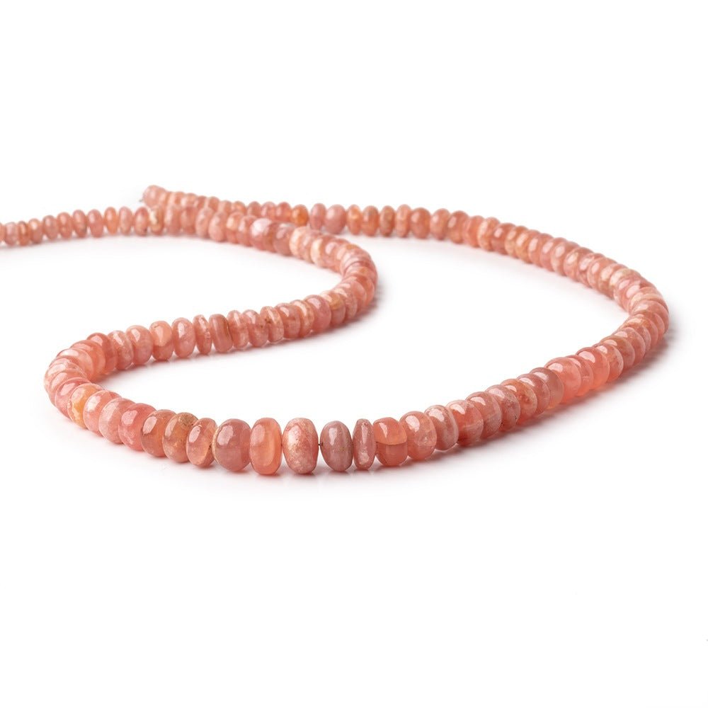 4-9mm Rhodochrosite plain rondelle beads 18 inch 127 pieces AA - Beadsofcambay.com