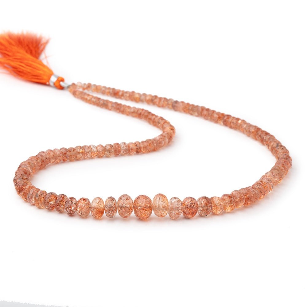 4-9mm Sunstone Faceted Rondelle Beads 18 inch 145 pieces AA - Beadsofcambay.com