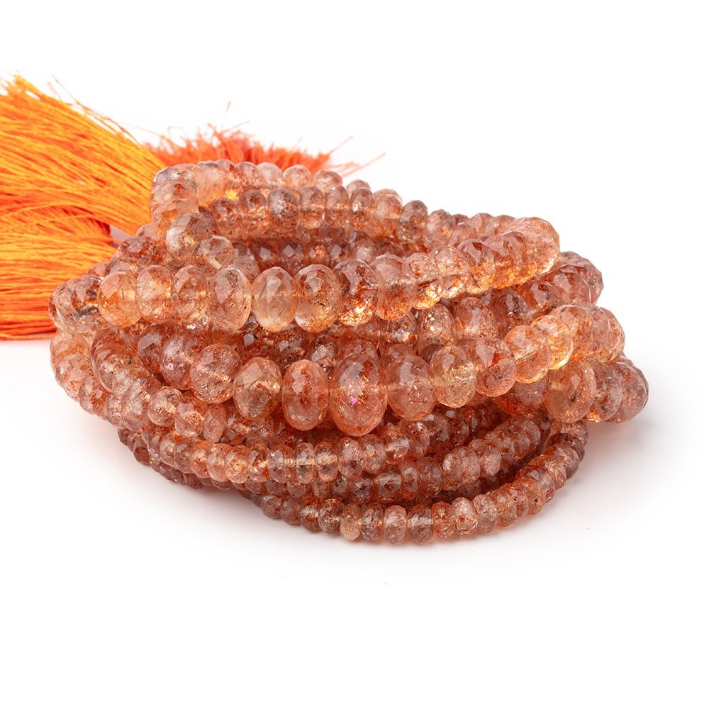 4-9mm Sunstone Faceted Rondelle Beads 18 inch 145 pieces AA - Beadsofcambay.com