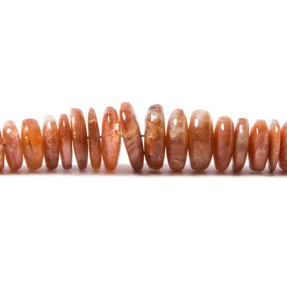 4-9mm Sunstone Plain Rondelle Beads 18 inch 255 pieces - Beadsofcambay.com