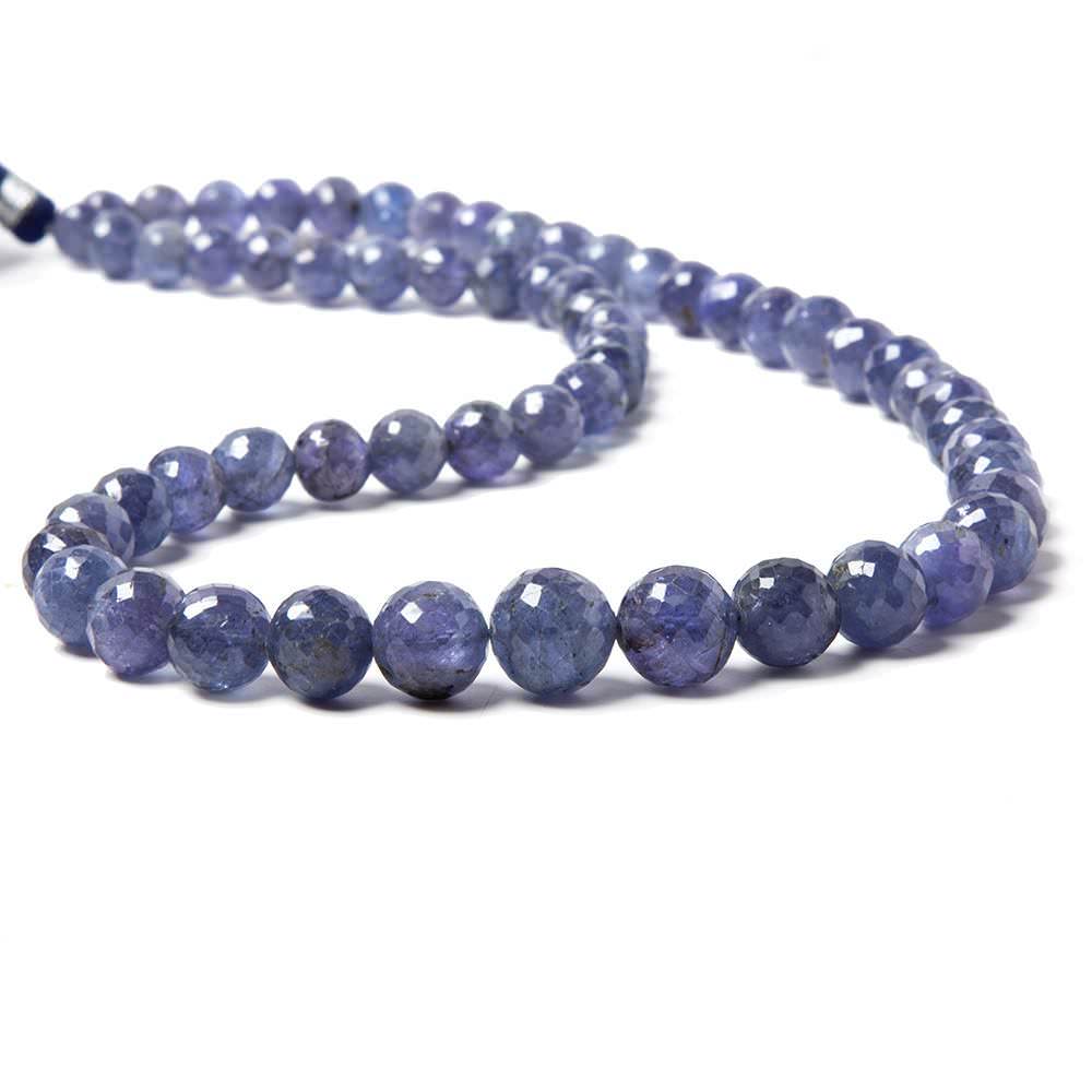 4-9mm Tanzanite Faceted Round Beads AA Grade 16 inch 60 pieces - Beadsofcambay.com