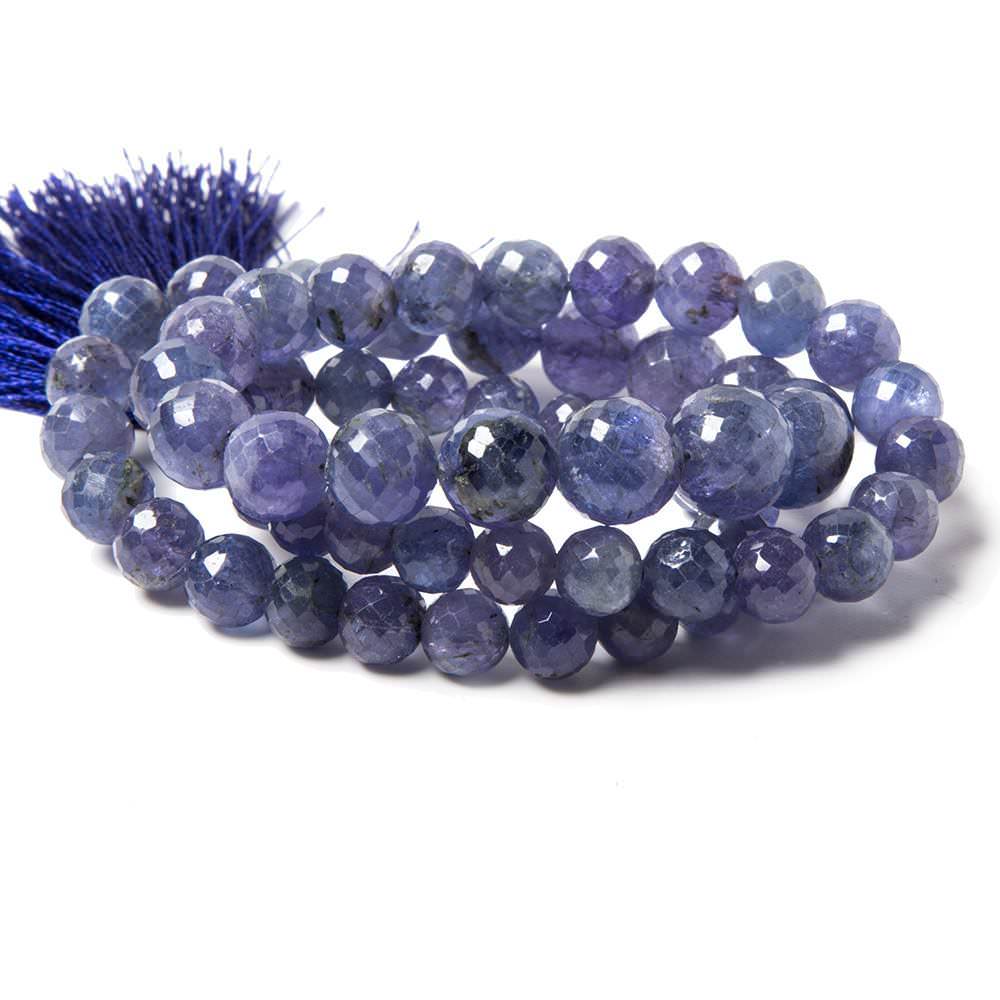4-9mm Tanzanite Faceted Round Beads AA Grade 16 inch 60 pieces - Beadsofcambay.com