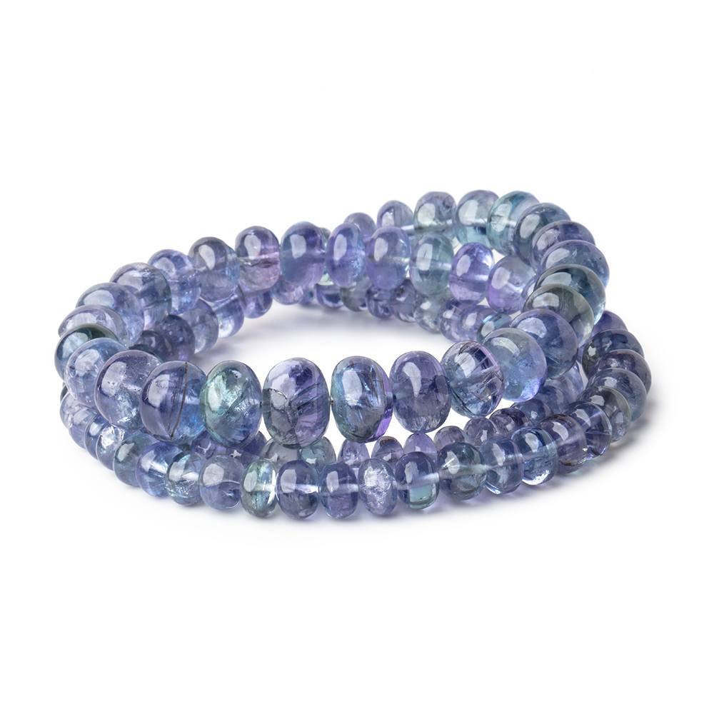4-9mm Tanzanite Plain Rondelle Beads 18 inch 110 pieces AAA - Beadsofcambay.com
