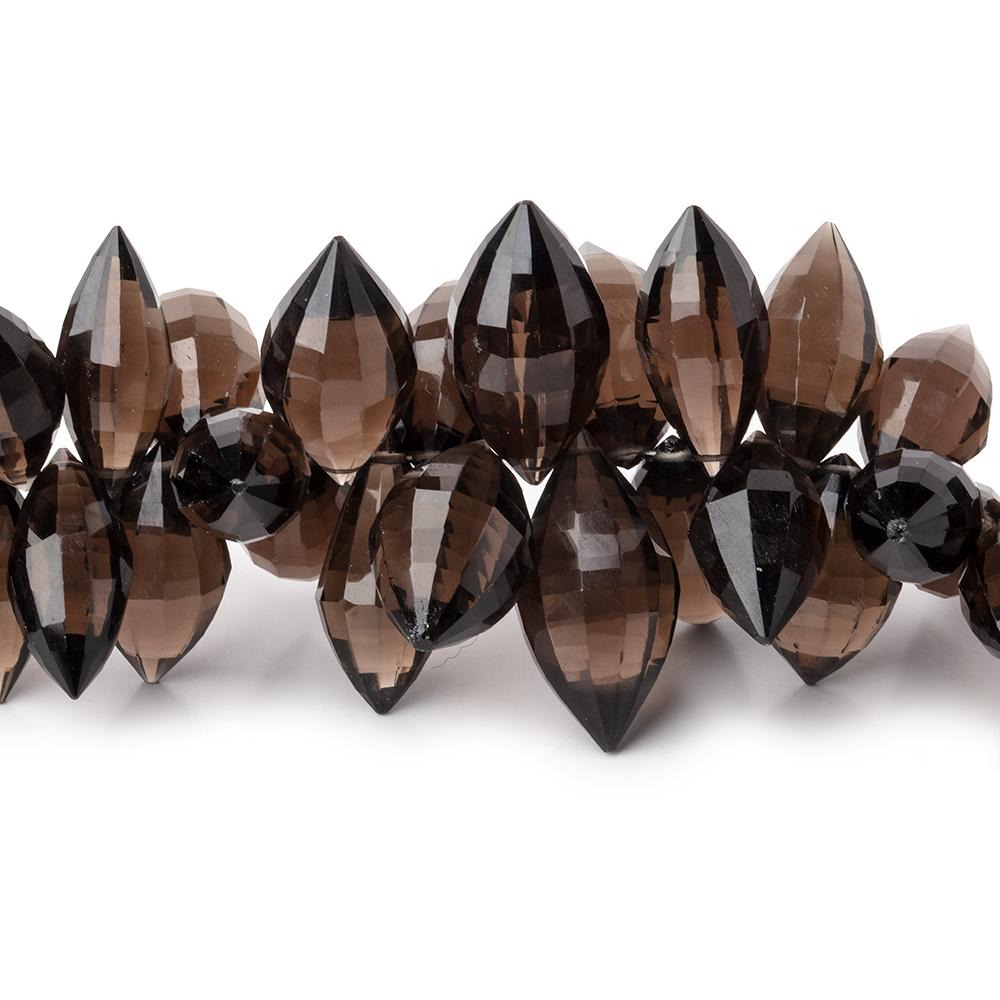 15x7-18x9mm Smoky Quartz Faceted Marquise Beads 8 inch 68 pieces - BeadsofCambay.com