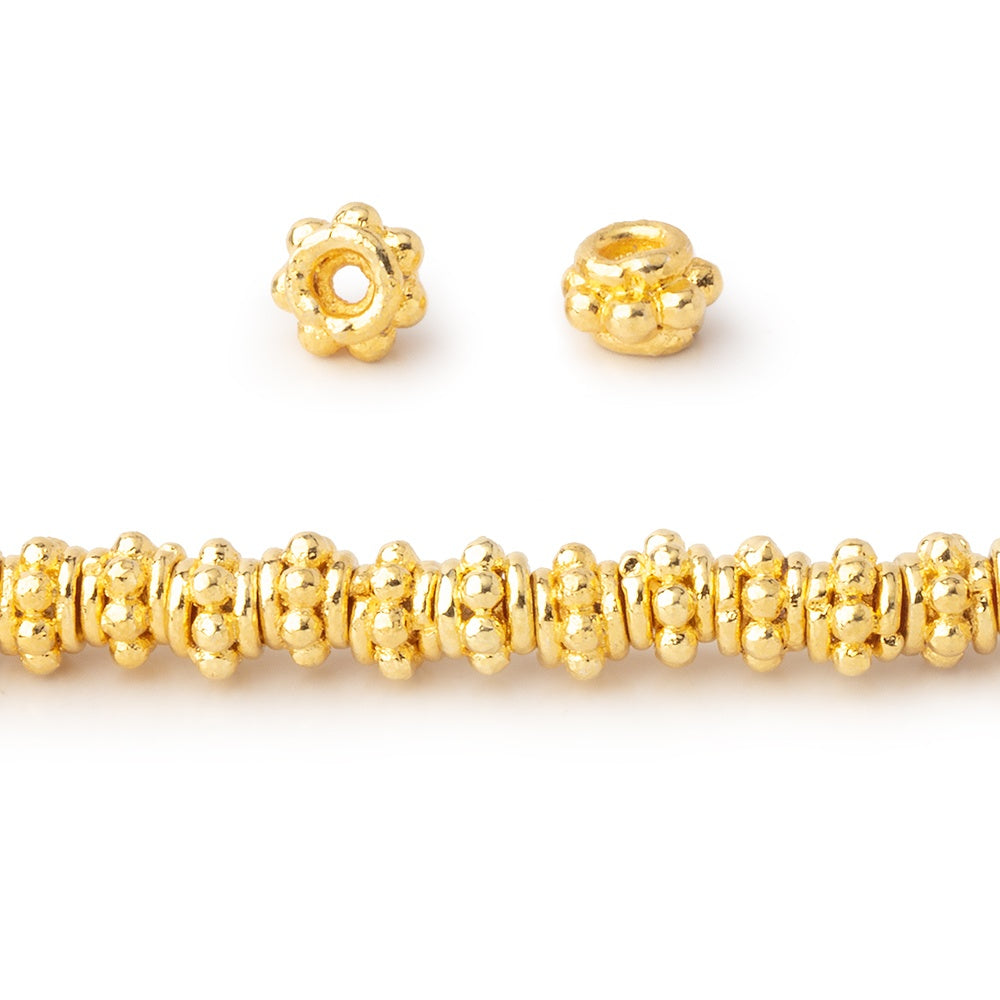 5mm 22kt Gold Plated Copper Spacer Beads 8 inch 60 pieces - BeadsofCambay.com