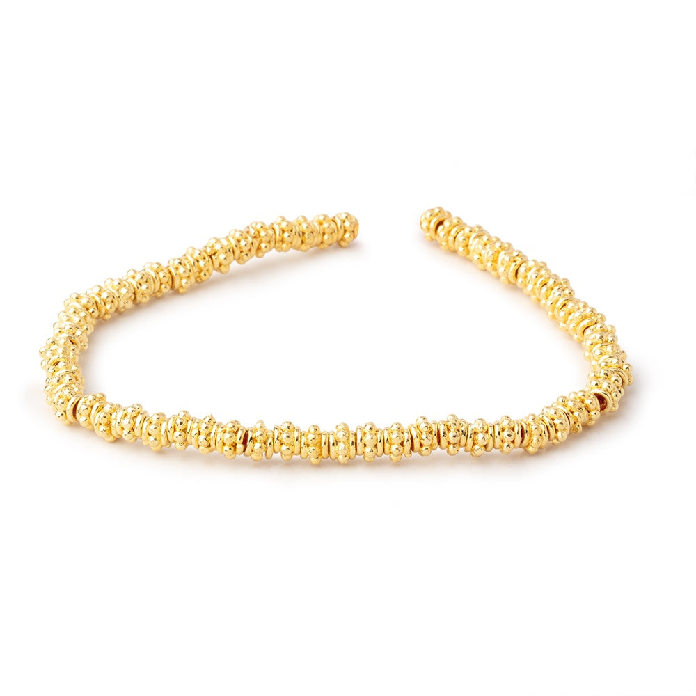 5mm 22kt Gold Plated Copper Spacer Beads 8 inch 60 pieces - BeadsofCambay.com