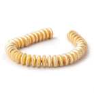 12mm 22KT Gold Plated Copper Disc Brushed Bead 8 inch 39 pieces - BeadsofCambay.com