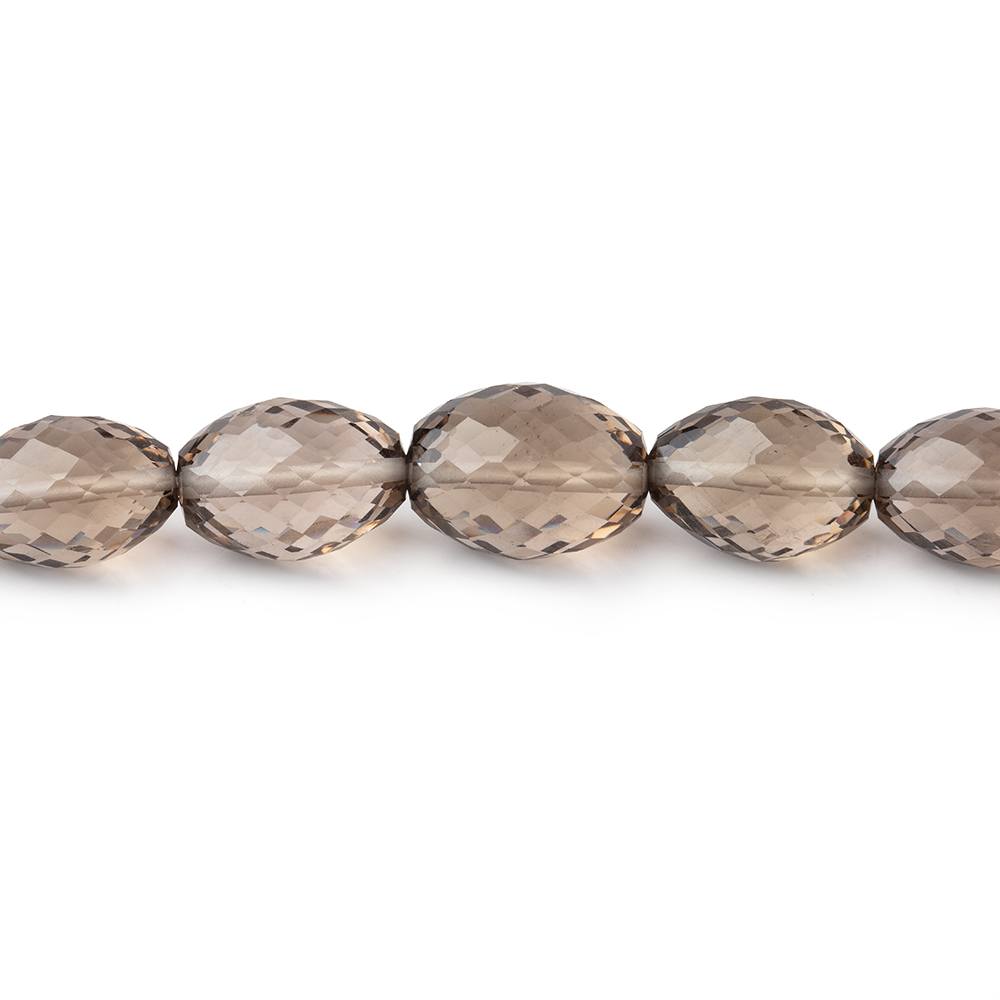 8.5x6.3-12.5x8mm Smoky Quartz faceted olive Beads 16.5 inches 40 pieces - BeadsofCambay.com