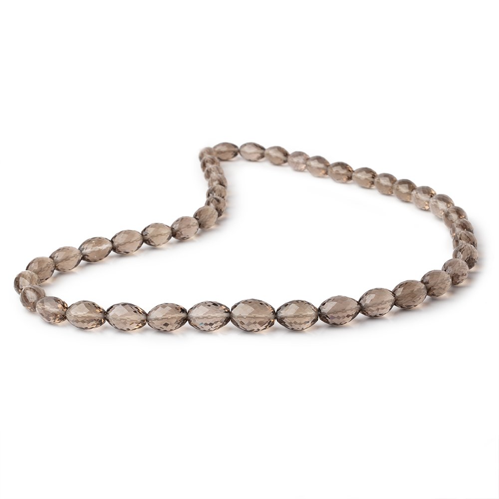 8.5x6.3-12.5x8mm Smoky Quartz faceted olive Beads 16.5 inches 40 pieces - BeadsofCambay.com