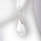 Beadsofcambay 26x13mm Sterling Silver Plated Copper Bead Tear Drop Brushed Finish 2pcs