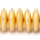18mm 22kt Gold Plated Copper Brushed Disc 8 inch 33 Beads - BeadsofCambay.com
