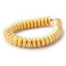 14mm 22kt Gold Plated Copper Brushed Disc Beads 8 inch 37 pieces - BeadsofCambay.com