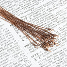 BeadsofCambay 3" length Copper Eyepin Wrapped Wire 22 Guage 22 pcs per bag