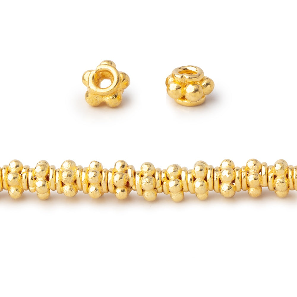 5x3mm 22kt Gold Plated Copper Spacer Beads 8 inch 60 pieces - BeadsofCambay.com