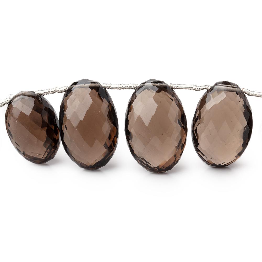 13x10-18x12mm Smoky Quartz Faceted Oval Beads 7.5 inch 12 pieces - BeadsofCambay.com