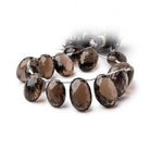13x10-18x12mm Smoky Quartz Faceted Oval Beads 7.5 inch 12 pieces - BeadsofCambay.com