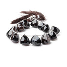 13-15mm Smoky Quartz Faceted Trillion Beads 7 inch 13 pieces - BeadsofCambay.com