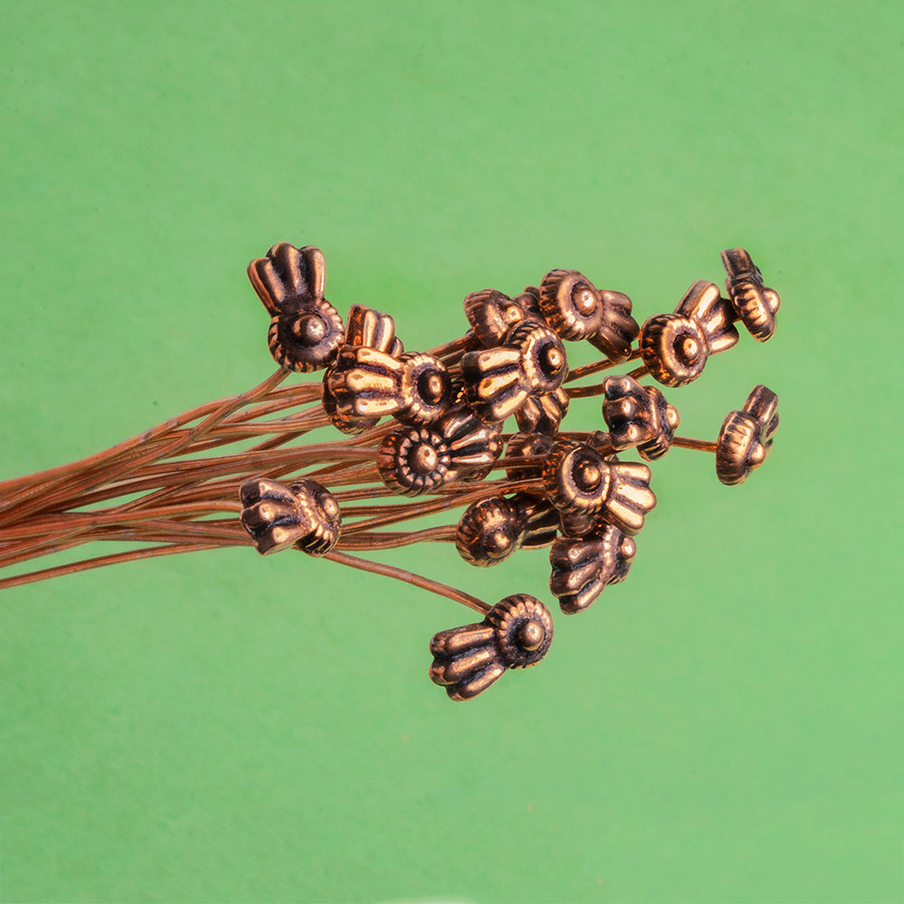 3" length Copper Ribbon Design Headpin, 22 Guage 22 pieces view 1