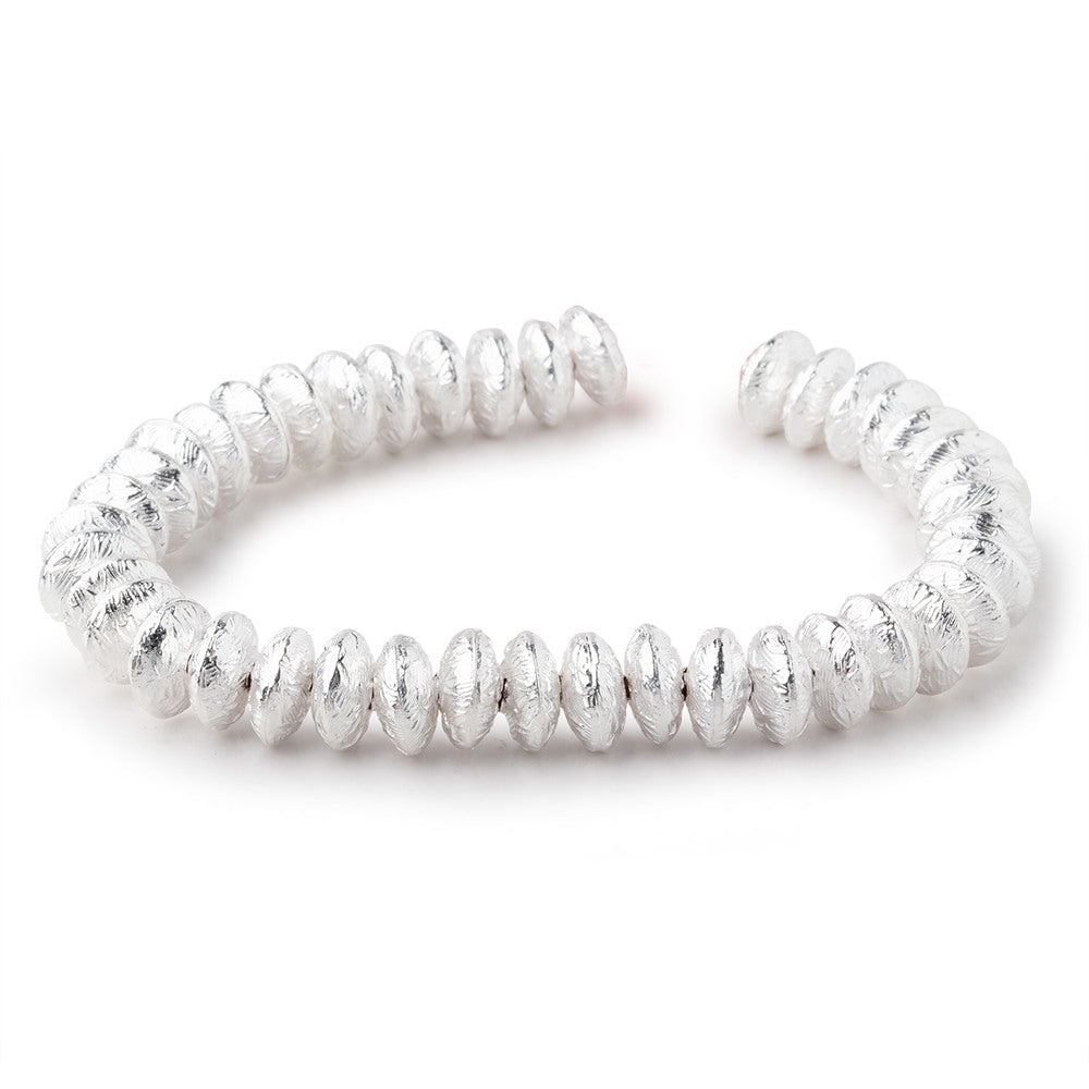 10mm Sterling Silver plated Copper Disc Beads 8 inch 40 pieces - BeadsofCambay.com