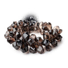 10x7-19x10mm Smoky Quartz Faceted Twist Beads 8 inch 69 pieces - BeadsofCambay.com