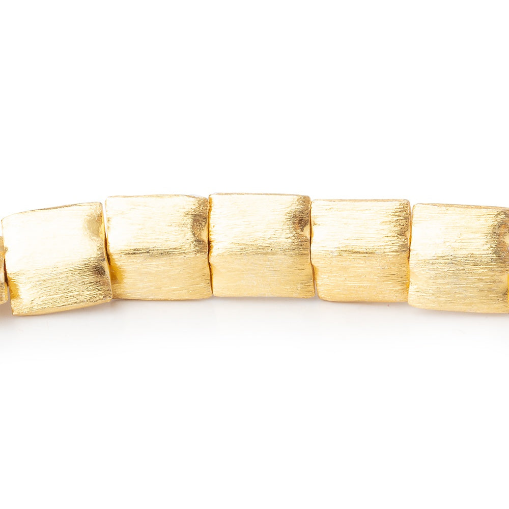 10mm 22kt Gold Plated Brushed Square Beads 8 inch 20 pieces - BeadsofCambay.com