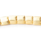 10mm 22kt Gold Plated Brushed Square Beads 8 inch 20 pieces - BeadsofCambay.com