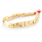 10mm 22kt Gold Plated Brushed Square Beads 8 inch 20 pieces - BeadsofCambay.com