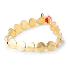 11mm 22kt Gold Plated Copper Brushed Coin 8 inch 19 Beads - BeadsofCambay.com