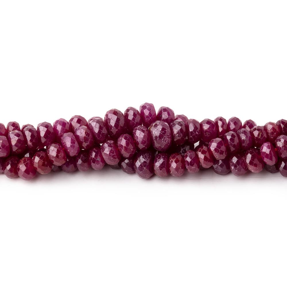 2.5-5.5mm Ruby Faceted Rondelle Beads 18 inch 233 pieces - BeadsofCambay.com