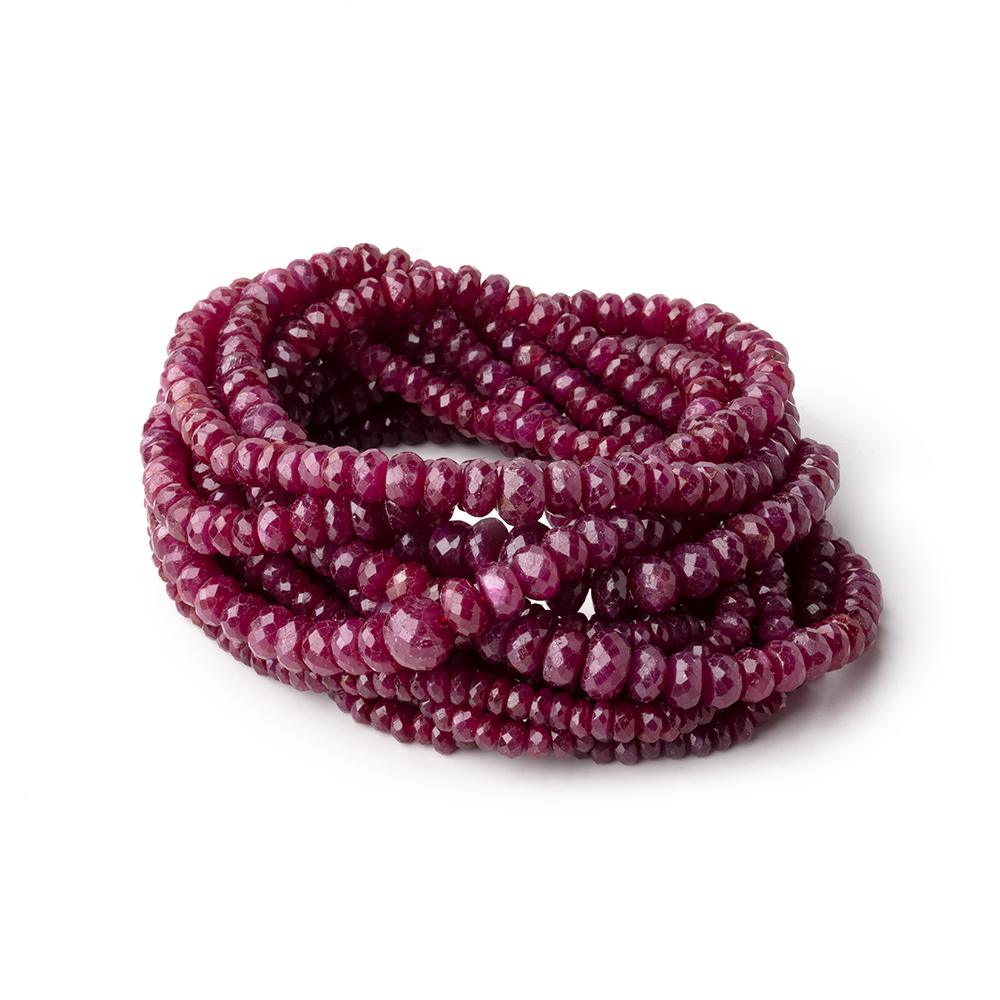 2.5-5.5mm Ruby Faceted Rondelle Beads 18 inch 233 pieces - BeadsofCambay.com