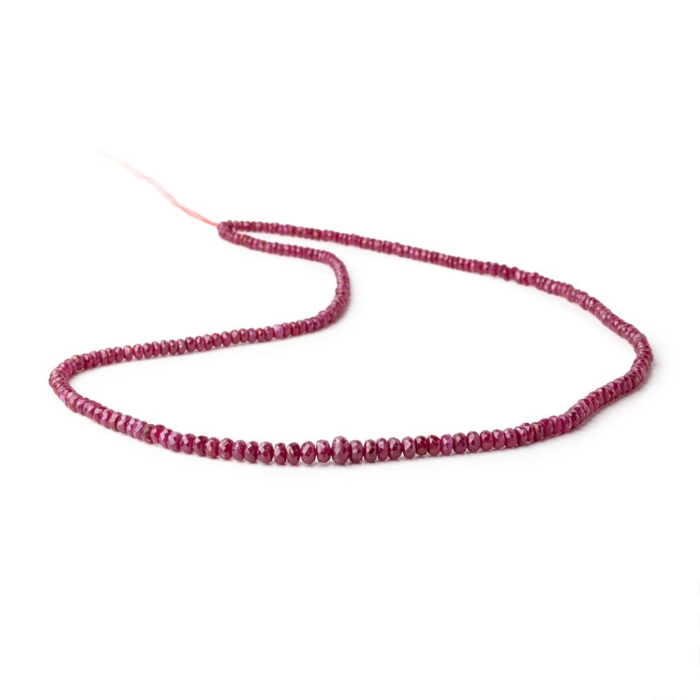 2.5-5.5mm Ruby Faceted Rondelle Beads 18 inch 233 pieces - BeadsofCambay.com