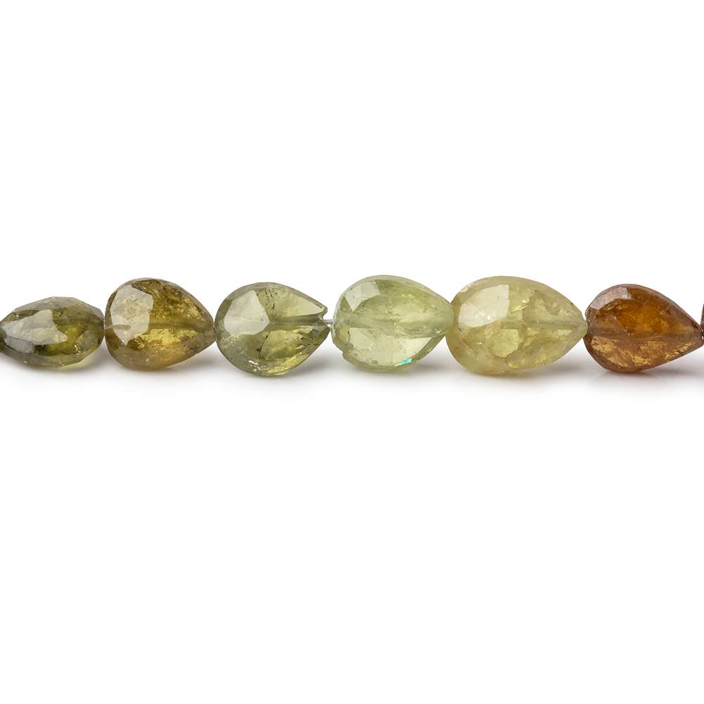 7-8mm Grossular Garnet Straight Drilled Faceted Pear Beads 8 inch 28 pieces - BeadsofCambay.com