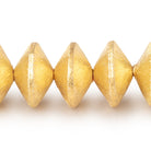 12mm 22kt Gold Plated Copper Disc Brushed Beads 8 inch 26 pieces - BeadsofCambay.com