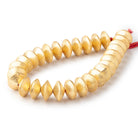 12mm 22kt Gold Plated Copper Disc Brushed Beads 8 inch 26 pieces - BeadsofCambay.com
