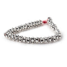 7x5mm Antiqued Sterling Silver Plated Copper Spacers 8 inch 41 Beads - BeadsofCambay.com