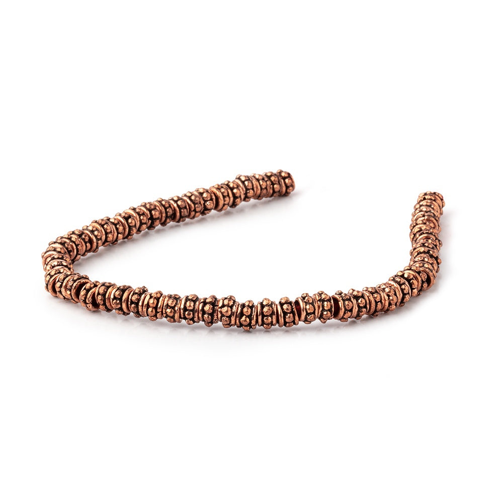 5.5x3mm Antiqued Copper Spacer Beads 8 inch 59 pieces - BeadsofCambay.com