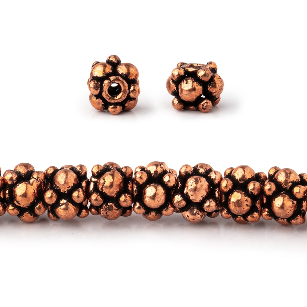6x5mm Antiqued Copper Spacer Beads 8 inch 40 pieces - BeadsofCambay.com