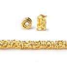 BeadsofCambay 6x4mm 22kt Gold Plated Copper Bali Style Tube 8 inch 33 pieces