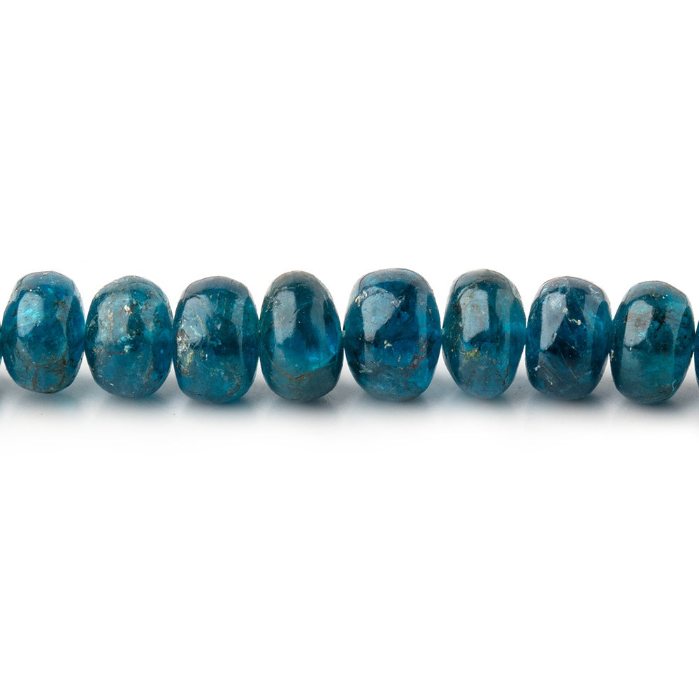 Beadsofcambay 4-6mm Neon Blue Apatite Plain Rondelle Beads 17 inch 130 pieces View 1